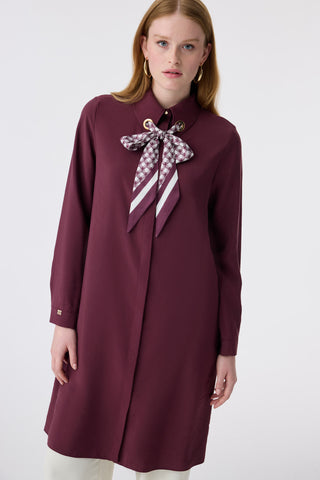 T-1657 VALEA TUNİK 38-46 Bordo Tunik 1657