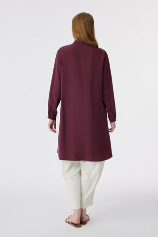 T-1657 VALEA TUNİK 38-46 Bordo Tunik 1657