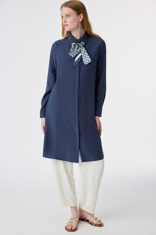 T-1657 VALEA TUNİK 38-46 Lacivert Tunik 1657