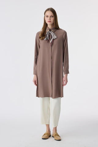 T-1657 VALEA TUNİK 38-46 Vizon Tunik 1657