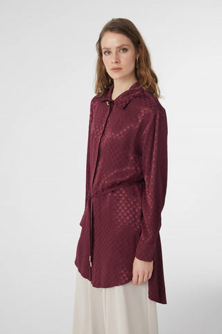T-1670 GLAZE TUNİK 38-46 Bordo Tunik 1670