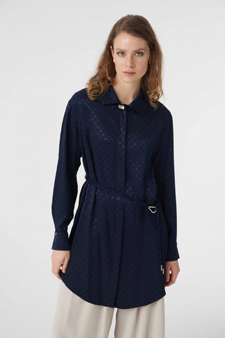 T-1670 GLAZE TUNİK 38-46 Lacivert Tunik 1670