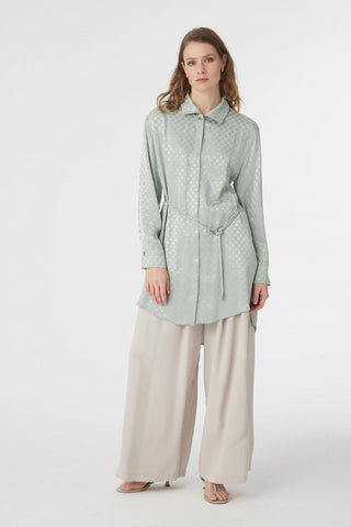 T-1670 GLAZE TUNİK 38-46 Mint Tunik 1670