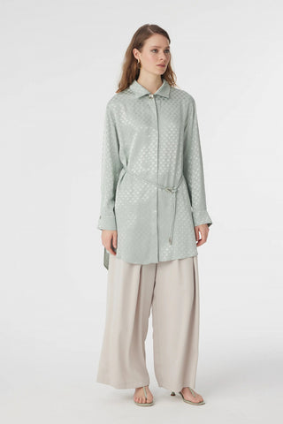 T-1670 GLAZE TUNİK 38-46 Mint Tunik 1670