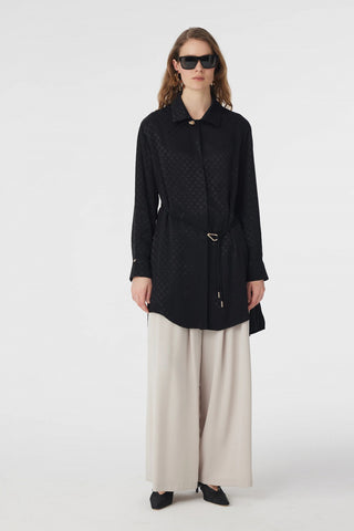 T-1670 GLAZE TUNİK 38-46 Siyah Tunik 1670