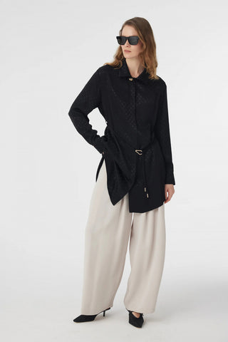 T-1670 GLAZE TUNİK 38-46 Siyah Tunik 1670