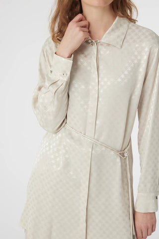 Jakarlı Desenli Kemer Detaylı Taş Tunik 1670