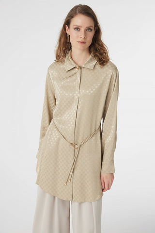 T-1670 GLAZE TUNİK 38-46 Çağla Tunik 1670