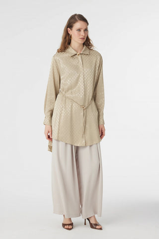 T-1670 GLAZE TUNİK 38-46 Çağla Tunik 1670