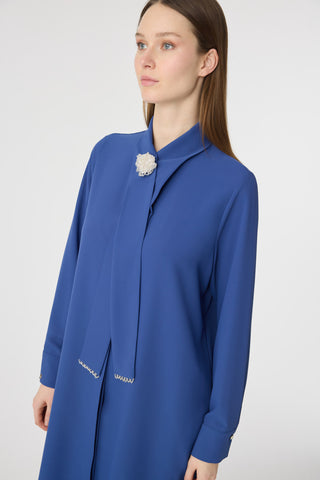İnci Detaylı Şal Yaka Ekru Tunik Indigo Tunik 1672