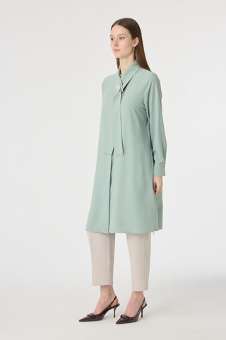 İnci Detaylı Şal Yaka Ekru Tunik Mint Tunik 1672