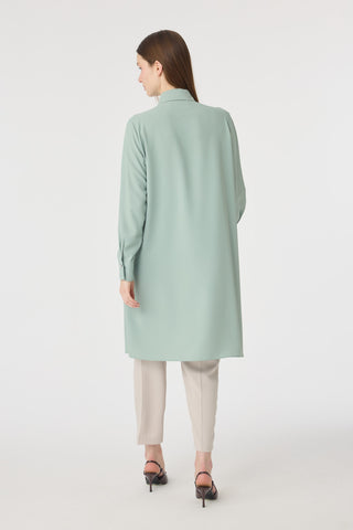 İnci Detaylı Şal Yaka Ekru Tunik Mint Tunik 1672