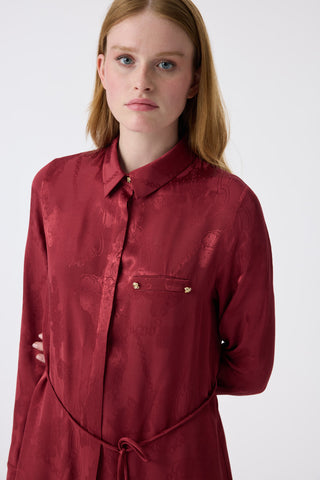 T-1675 MELURE TUNİK 38-46 Bordo Tunik 1675