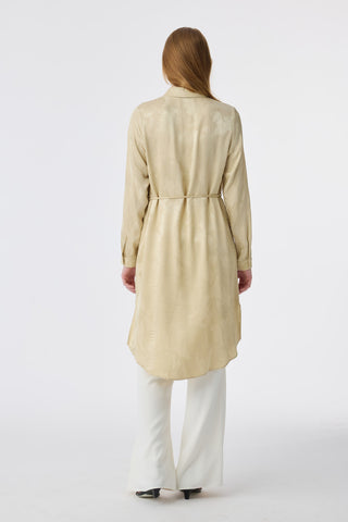 Desenli Kuşaklı Gold Tunik 1675