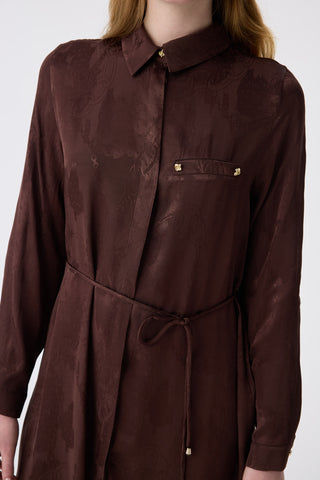 T-1675 MELURE TUNİK 38-46 Kahve Tunik 1675