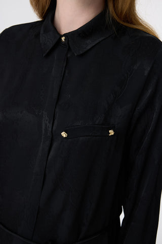 T-1675 MELURE TUNİK 38-46 Siyah Tunik 1675