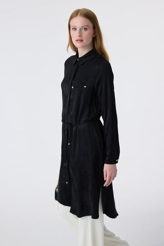 T-1675 MELURE TUNİK 38-46 Siyah Tunik 1675