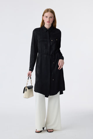 T-1675 MELURE TUNİK 38-46 Siyah Tunik 1675