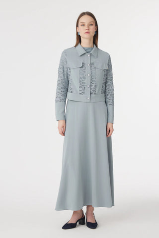 Dantel Panelli Düğmeli Kemerli Açelya Takım 1742