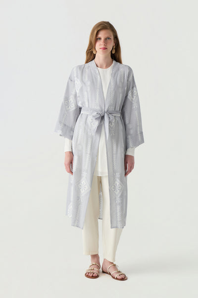 Nakışlı Kuşaklı Kimono Açelya Takım 1766