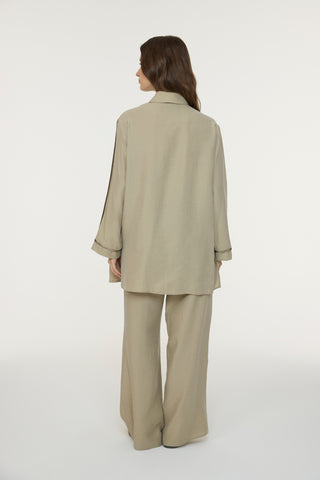 Yakalı Metalik Detaylı Akışkan Vizon Takım 1814