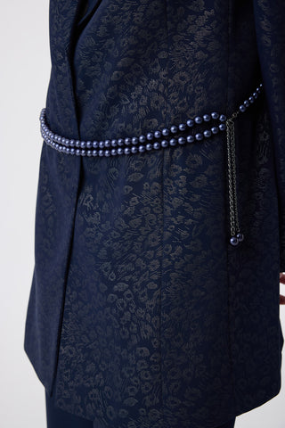 Şal Yaka Dokulu Zarafet Lacivert Takım 1838