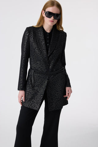 Şal Yaka Dokulu Zarafet Siyah Takım 1838