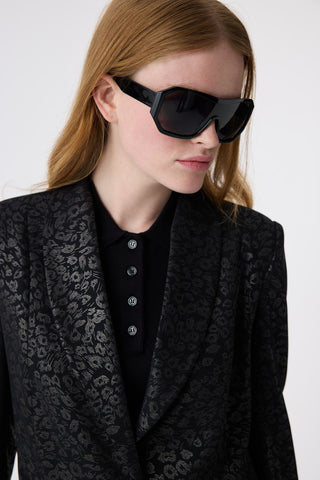 Şal Yaka Dokulu Zarafet Siyah Takım 1838