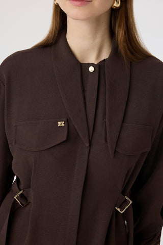 Bağlama Yaka Tokalı Zarif Kahve Takım 1875