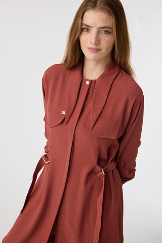 Bağlama Yaka Tokalı Zarif Kiremit Takım 1875