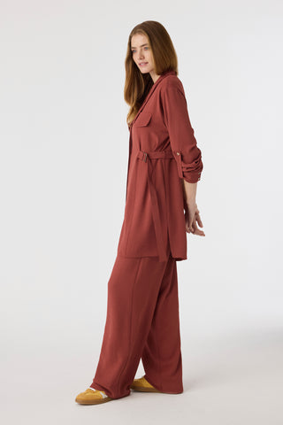 Bağlama Yaka Tokalı Zarif Kiremit Takım 1875