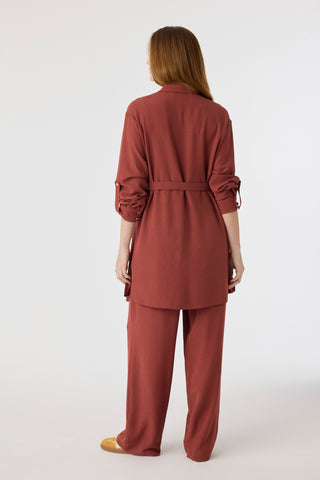 Bağlama Yaka Tokalı Zarif Kiremit Takım 1875