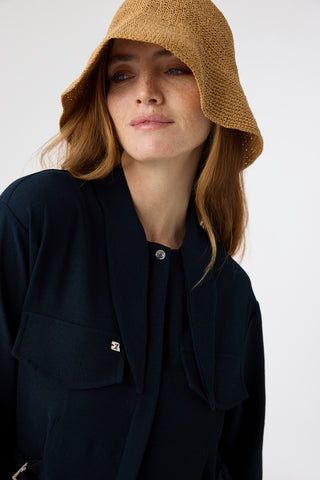 Bağlama Yaka Tokalı Zarif Lacivert Takım 1875