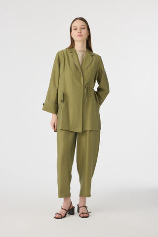 Bağcıklı Dökümlü Zarif Haki Takım 1876