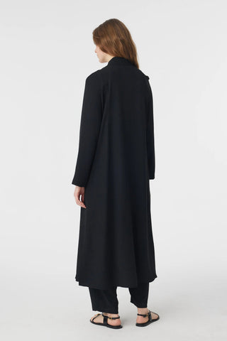 Drape Detaylı Şal Yaka Siyah Takım 1912