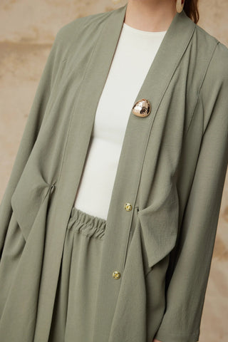 Drape Detaylı Şal Yaka Çağla Takım 1912