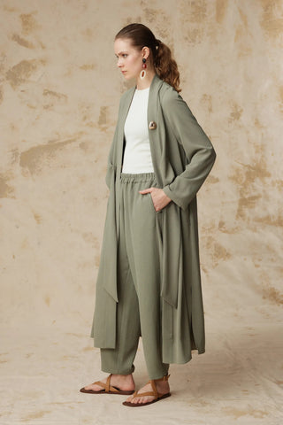 Drape Detaylı Şal Yaka Çağla Takım 1912