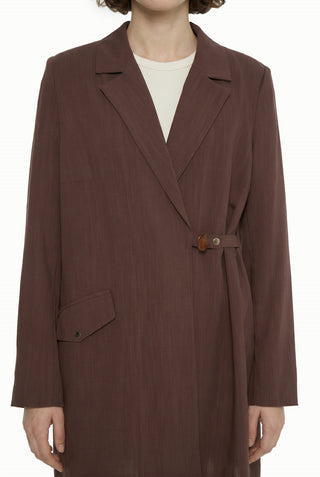 Blazer Yaka Aksesuar Detaylı Takım Kahve Takım 1952