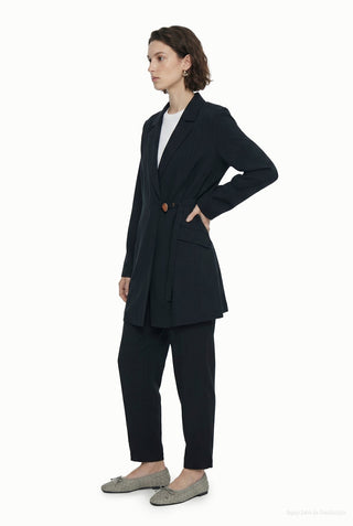 Blazer Yaka Aksesuar Detaylı Takım Lacivert Takım 1952
